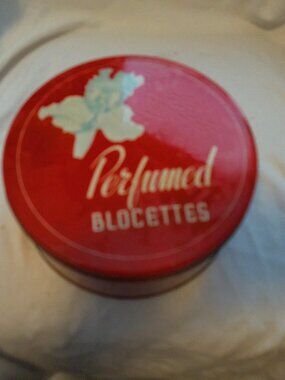 Perfumed Blocettes Deodorant Cakes Red Metal Tin Label Intact